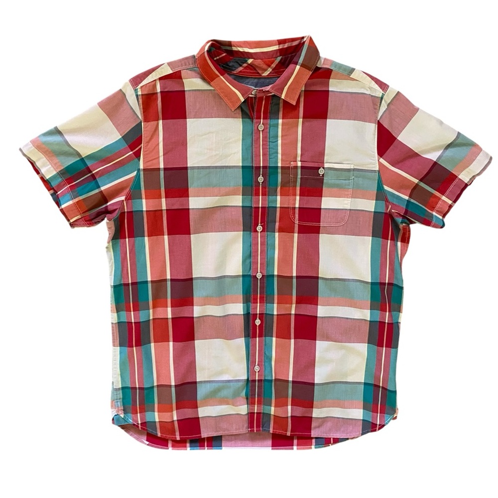 The North Face Men’s Short Sleeve Button Down Shirt Size XL Plaid Outdoor Preppy